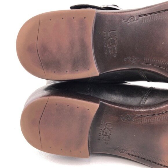 UGG Frances Antiqued Leather Pull on Moto Boots 8 - Picture 11 of 14